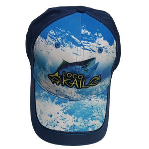 Loco Skaile Blue Tuna Action Print Saltwater Cap, Snapback + 3D Puff‎ Embroidery